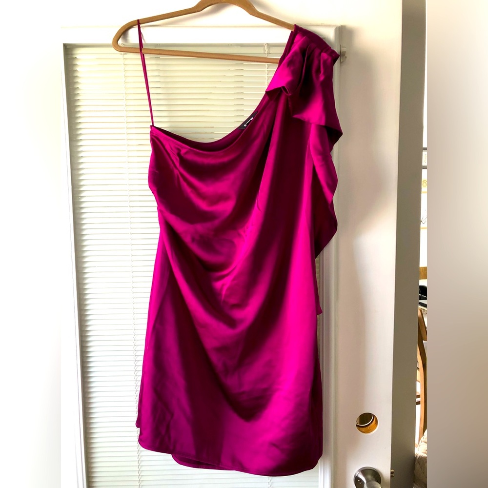 Magenta silk dress